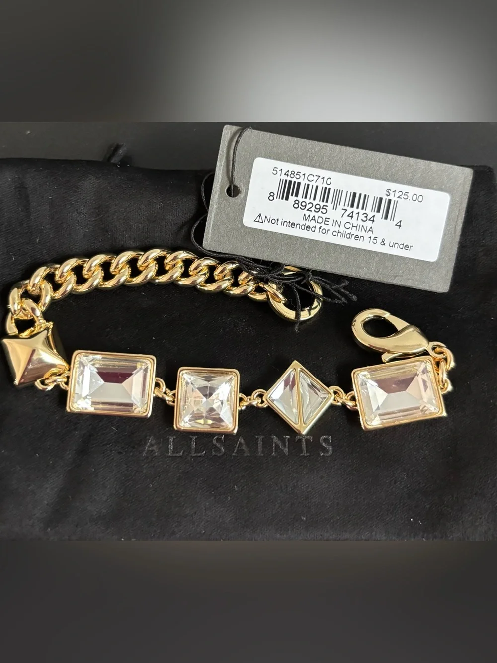AllSaints Geometric Crystal Bracelet